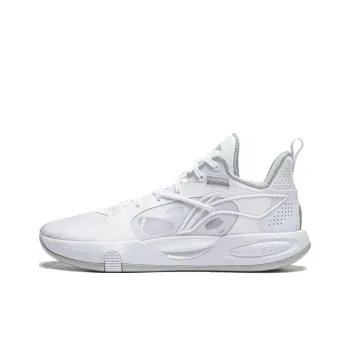 LiNing Cushioning Wear Resistant Low Top Basketball Shoes Men's White