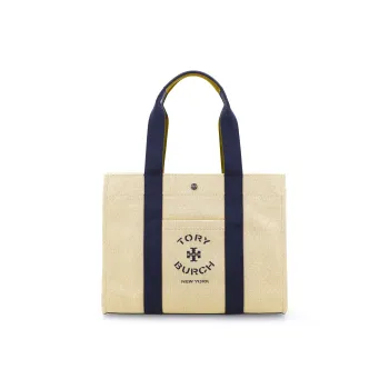 TORY BURCH Fabric Tote Bag Shopping Bag Shoulder Bag Handbag Regular Women's Beige