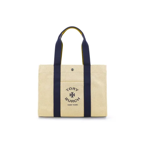 TORY BURCH Fabric Tote Bag Shopping Bag Shoulder Bag Handbag Regular Women's Beige