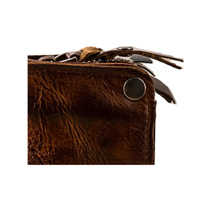 Back Step Cow Leather Key Pouch Regular Unisex Brown Black Coffee-1