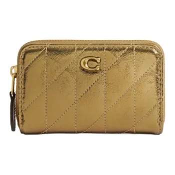 COACH Sheepskin Card Holder Small Size Women's Gold