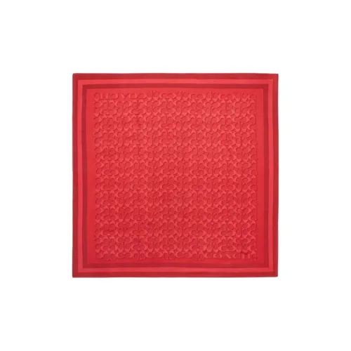 COACH Mulberry Silk Scarves Women's Red