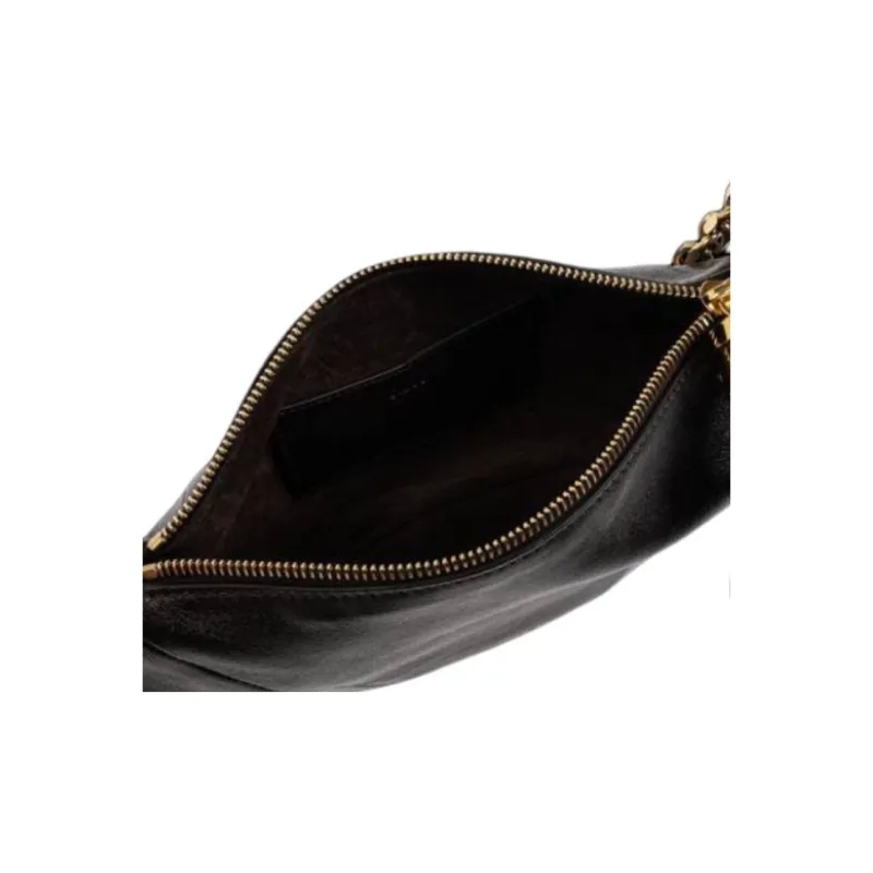 Chloe Grained Buffalo Leather Shoulder Bag Small Size Women's Dark Brown-3