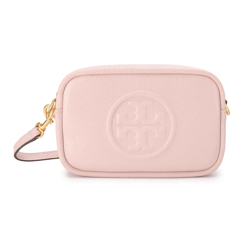 TORY BURCH Perry Cow Leather Camera Bag, Small Square Bag, Crossbody Bag Mini Women's Flesh Pink-0