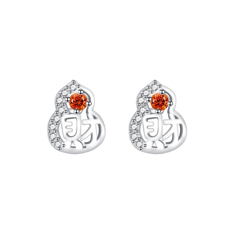 Lady Go Sterling Silver Stud Earrings Women's-4