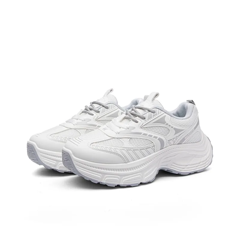 Warrior Abrasion Resistant Shock Absorbers Low Top Chunky Sneakers Women's White Gray-2