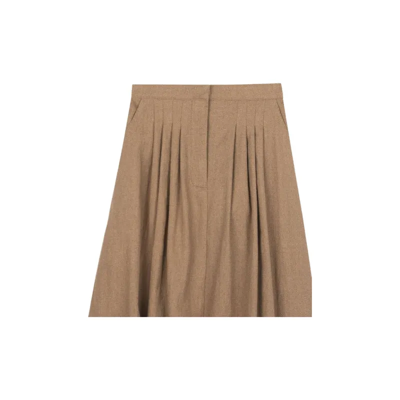 Burberry Casual Long Skirts Women's Khaki-4