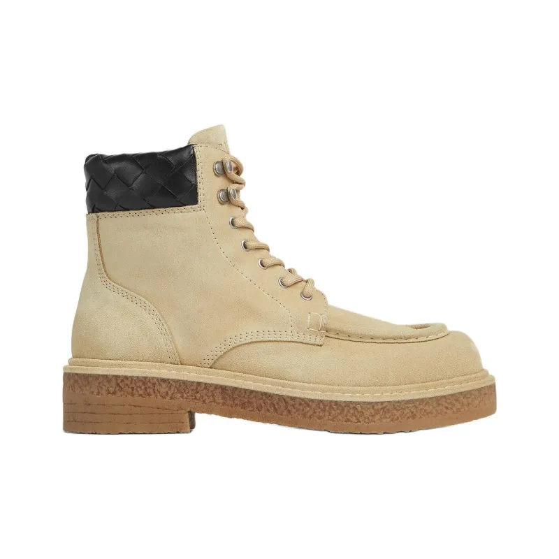 Bottega Veneta Haddock Ankle Boots 4cm Men's Beige-1