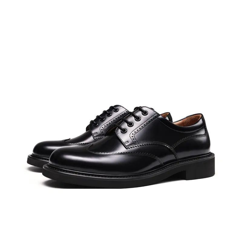 TRUFFAUT Italian Version Highlight Derby Shoes Casual Shoes Men's Black-1