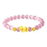 Coiled Snake Beaded Bracelet[Pink Cat's Eye]