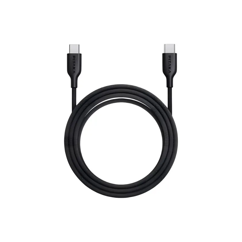 PITAKA Dual USB-C Anti-Tangle Cable 1.2m One Drag One Type-c To Type-c 60W Compatibility Apple 15 Woven Cables-0