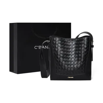 C°BANNER Split Cow Leather With Synthetic Leather One Shoulder Underarm Tote Regular Women's Black