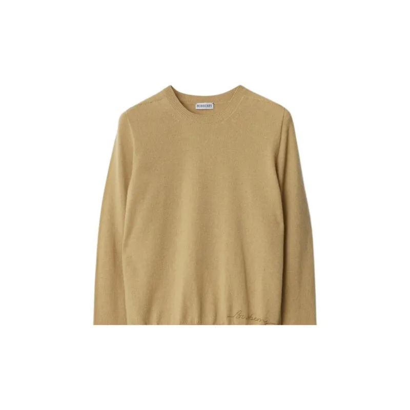 Burberry Logo embroidered Cashmere Jumper-4