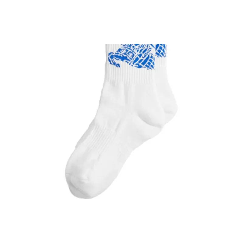 Burberry SS23 Knee-High Socks Men's 1 Pack White-1
