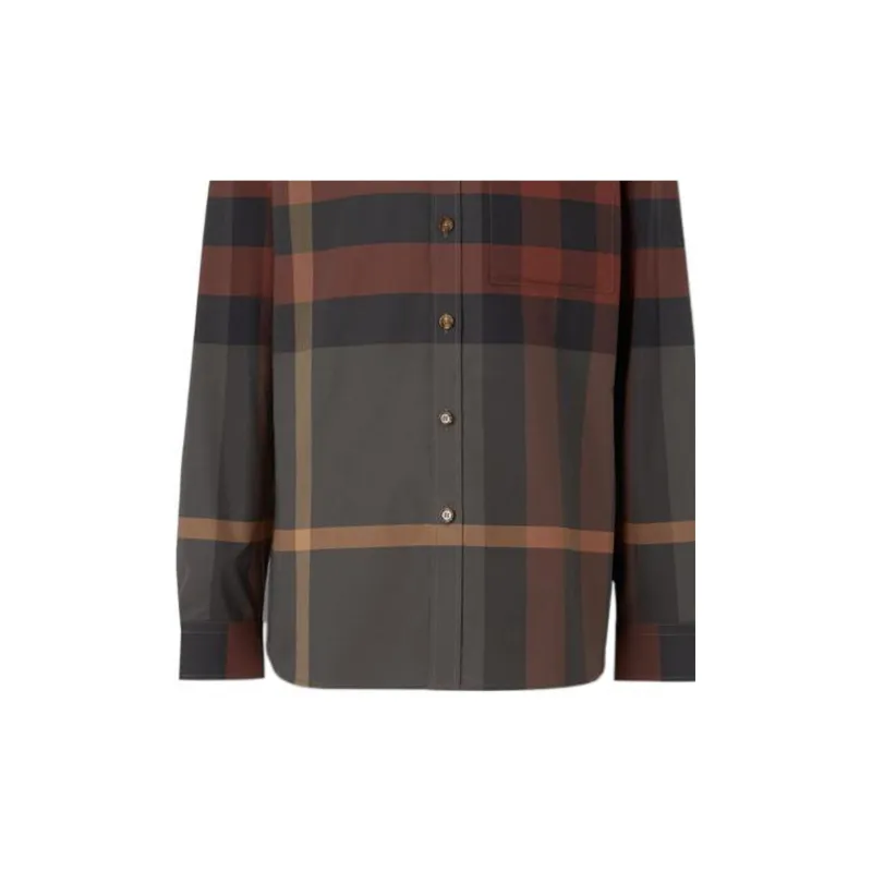 Burberry Check Stretch Cotton Poplin Shirt-3