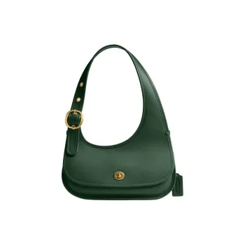 COACH Cashin Cow Leather Shoulder Bag Large Size Women's Hunter Green Color