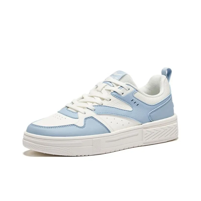 Erke Anti Slip And Wear Resistant Lightweight Low Top Skateboard Shoes Men's White Blue-1
