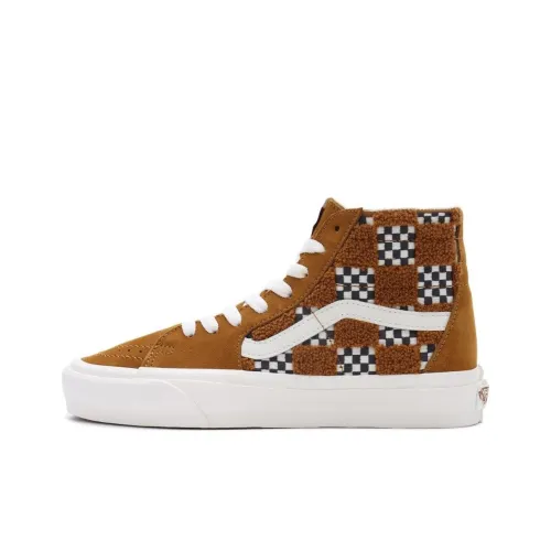 Sk8 Vans  Hi Tapered 'Tufted Check   Golden Brown' Women's