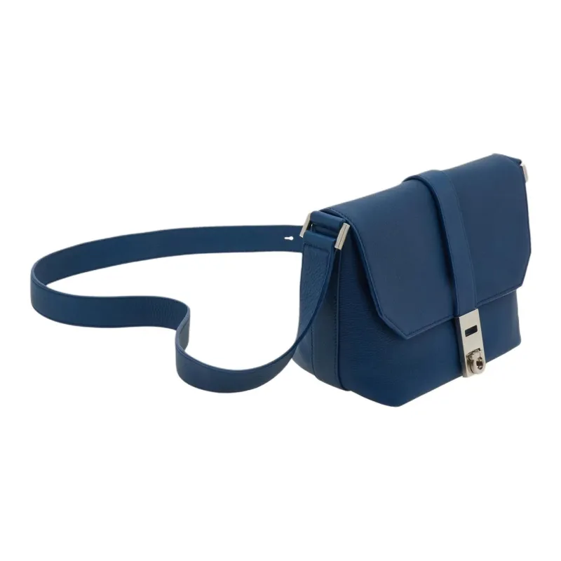 FERRAGAMO Cow Leather Messenger Bag Shoulder Bag Crossbody Bag Men's Teal-1