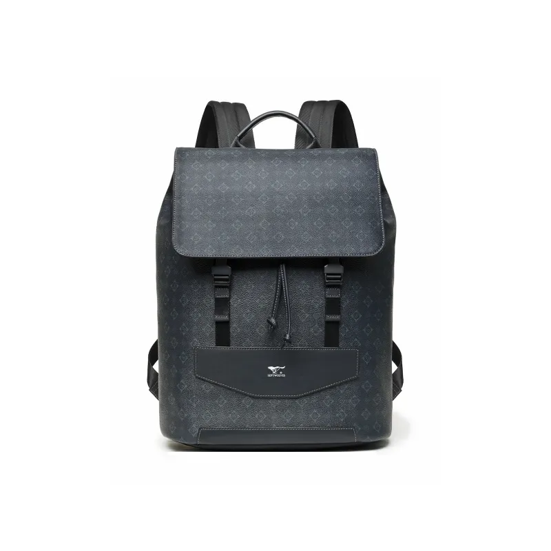 SEPTWOLVES Cow Leather Backpack Men's Black-0