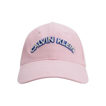 CALVIN KLEIN Cotton Baseball Caps Unisex Peach Pink