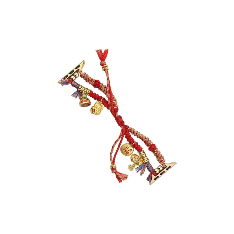 Warbler Dew Apple Compatibility Watch Band Woven Pull Cord Material-8