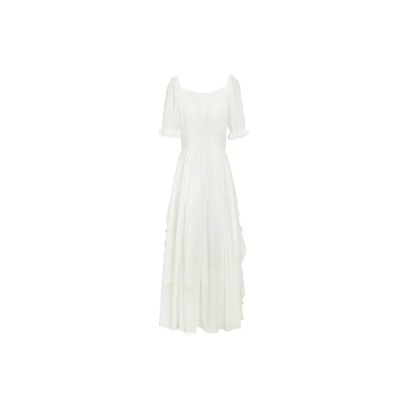 Vine Color Short Sleeved Dress Women's-5
