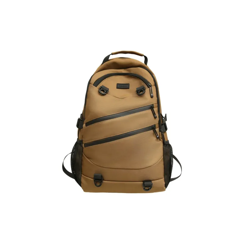 NOMK Nylon Backpack Unisex Black/White/Gray/Red/Brown-17
