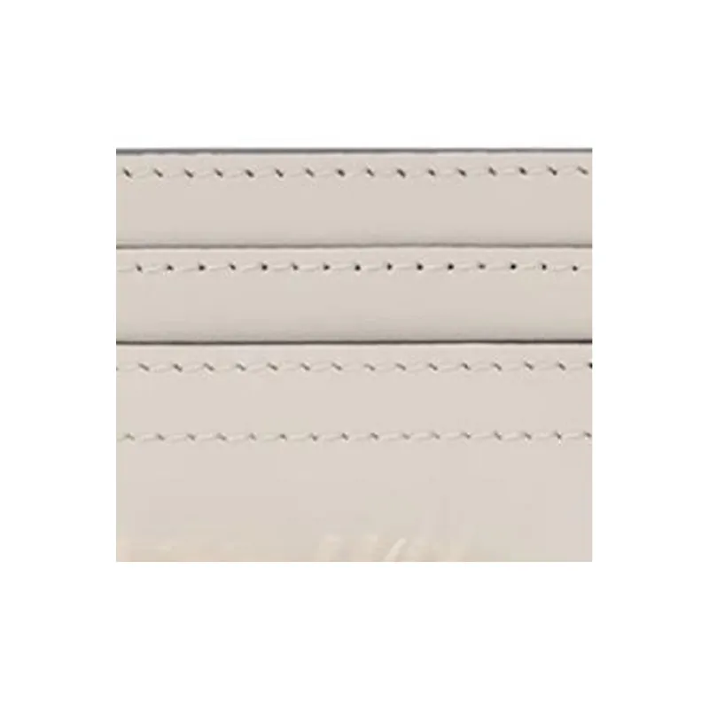MOSCHINO Cow Leather Card Holder Women's Ivory White-4