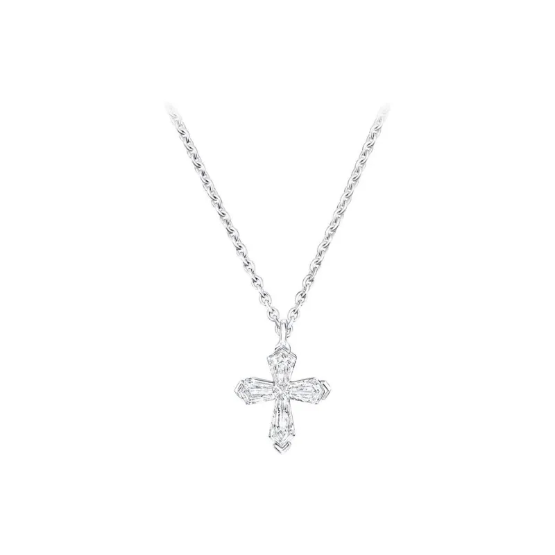 Graff 18K White Gold, White Zircon, Metal Necklaces Women's Silver-0