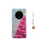 Cut-Out Glitter Window Pink Christmas Trees+Pendant