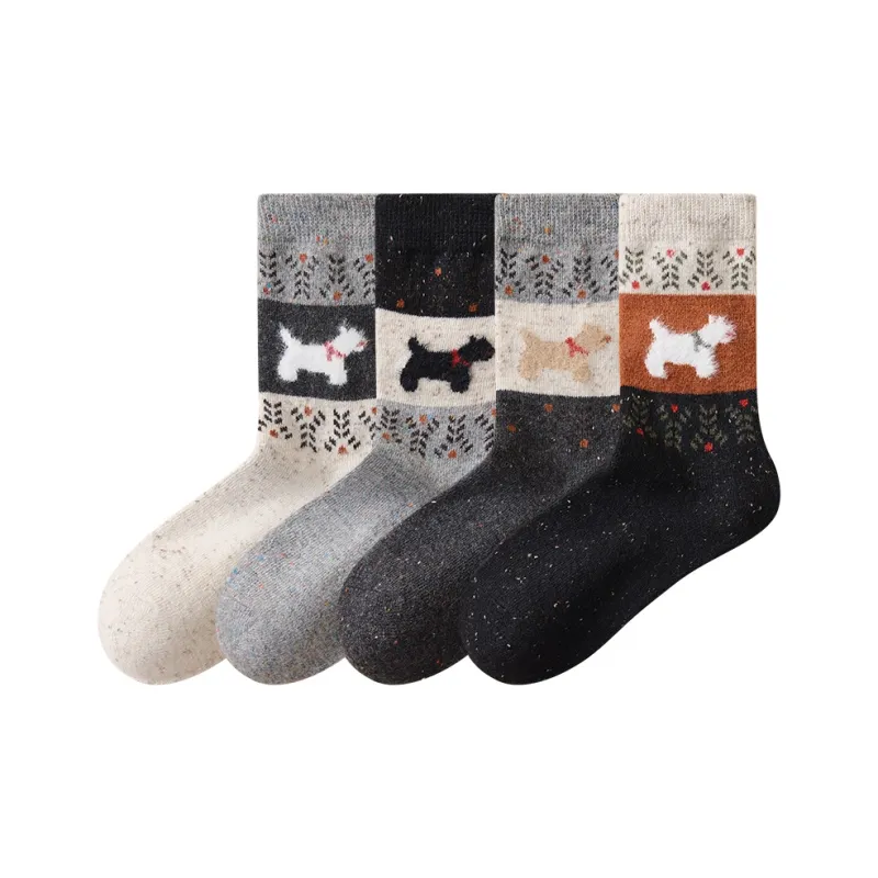 Temooues Mid Calf Socks Women's Combo Set-17