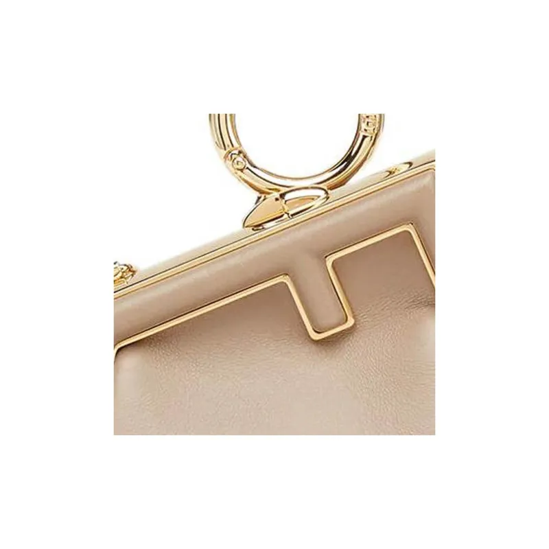 FENDI Sheepskin Earphone Case Shoulder Bag Crossbody Bag Extra Mini Women's Light Brown-4