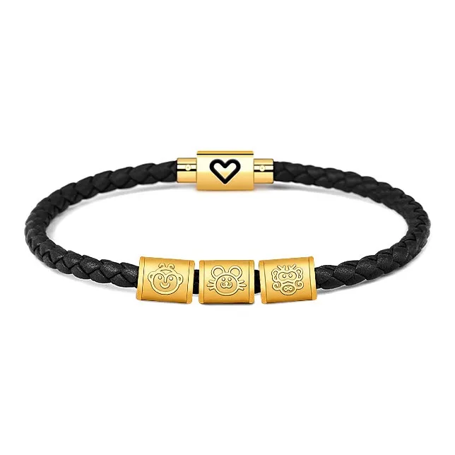 HUIYU Alloy Cow Leather Bracelets Unisex-15