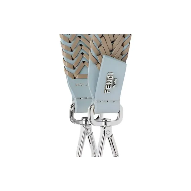 FENDI Calfskin Bag Shoulder Strap Women's Light Blue-3
