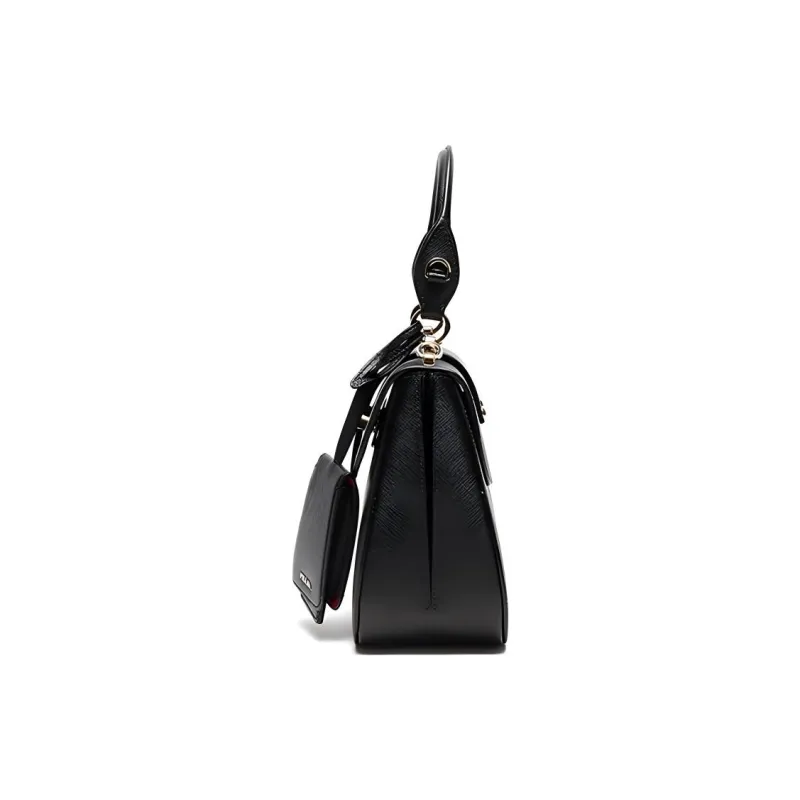 PRADA Sidonie Cow Leather Shoulder Bag Women's Black-2