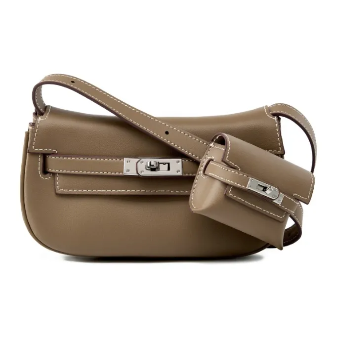 BEMIX PETS Cow Leather Crossbody Bag Small Size Women's Black-6