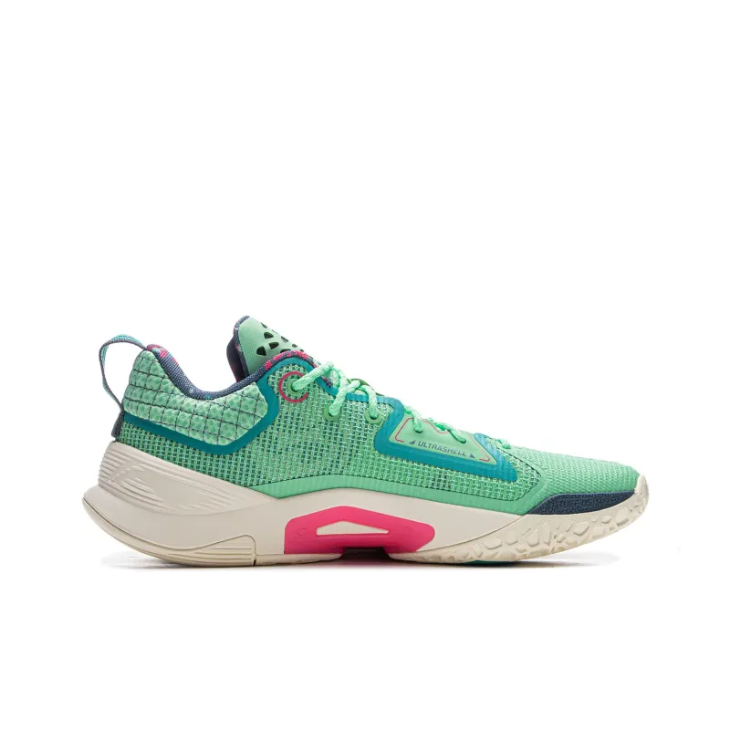 LiNing BadFive Hunter 1 Slip Resistant Coverage Lightweight Rebound Low Top Outdoor Basketball Shoes Men's Green-1