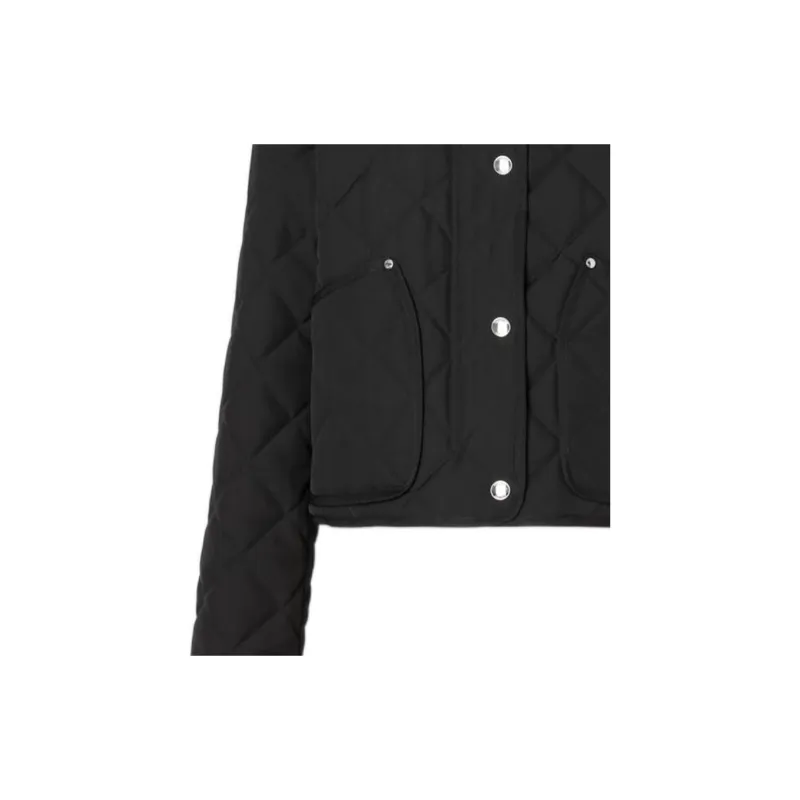 Burberry Cropped Coats Women's Black-4