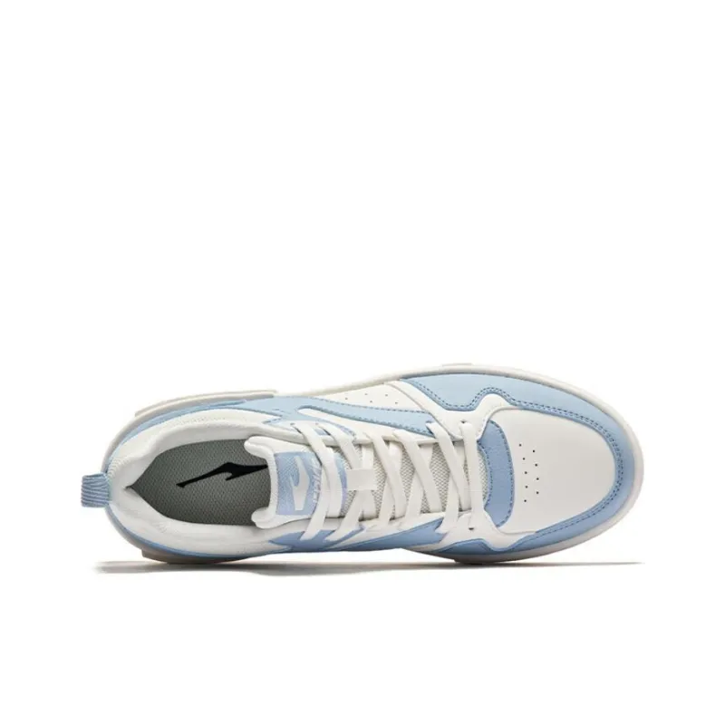 Erke Anti Slip And Wear Resistant Lightweight Low Top Skateboard Shoes Men's White Blue-3