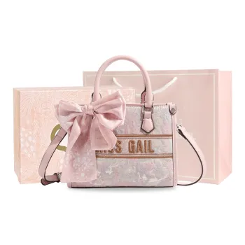 MISS GAIL Synthetic Leather Handbag, Shoulder Bag, Crossbody Bag Medium Size Women's Bubbles Pink