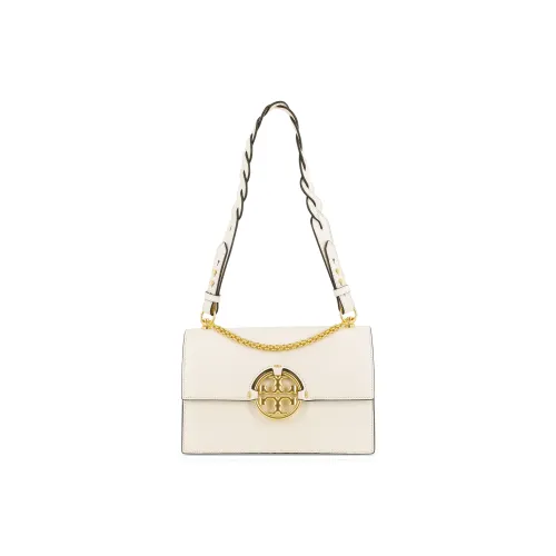 TORY BURCH Miller Leather Shoulder Bag Crossbody Bag Small Size Women's White