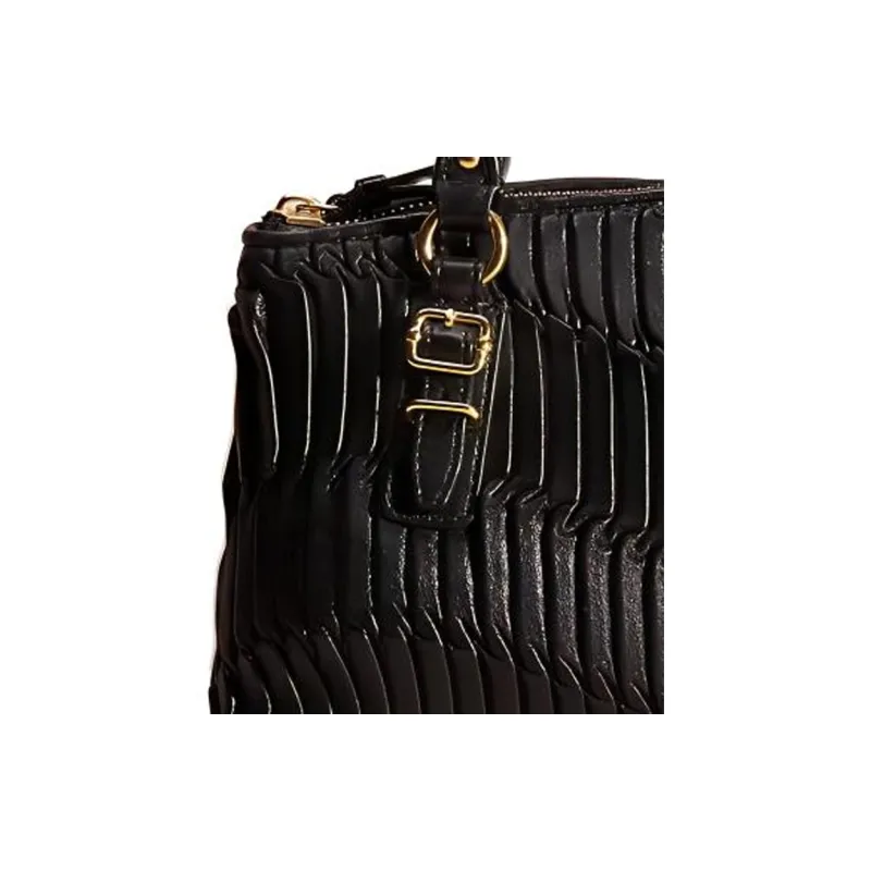COACH Madison Pleated Leather One Shoulder Handbags Small Size Women's Black-1