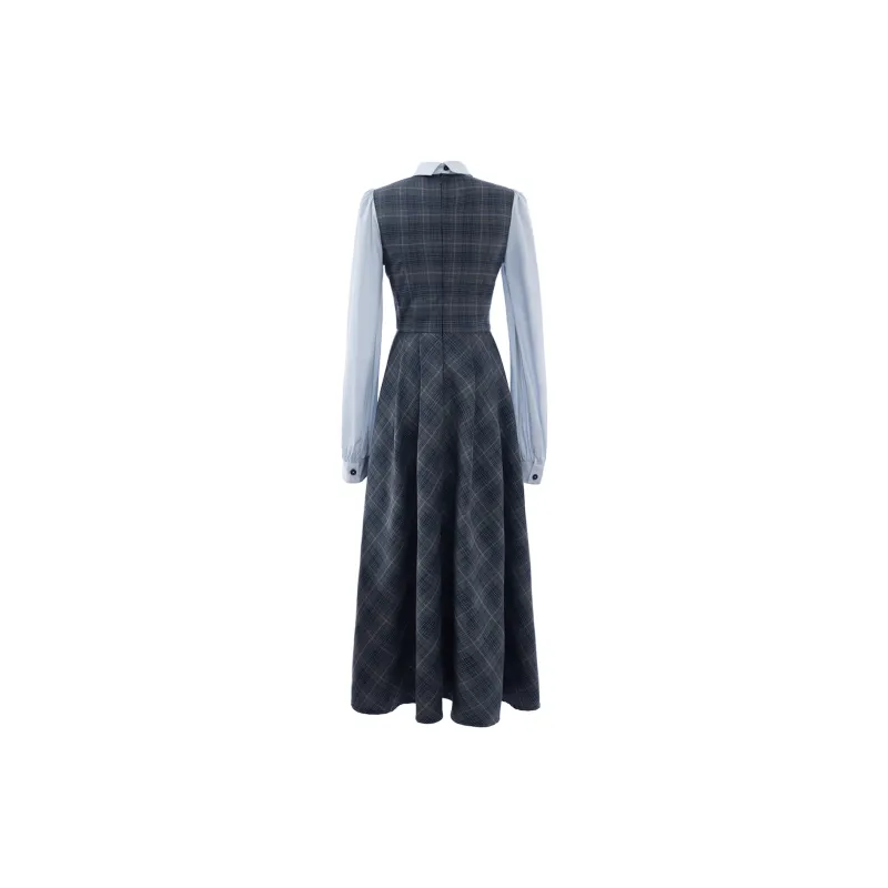 Blovelan Long-Sleeved Dresses Women's Misty Peak Blue-1