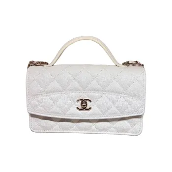 CHANEL Grain Calfskin Trunk Bag, Shoulder Bag, Crossbody Bag, Handbag Women's Milk White