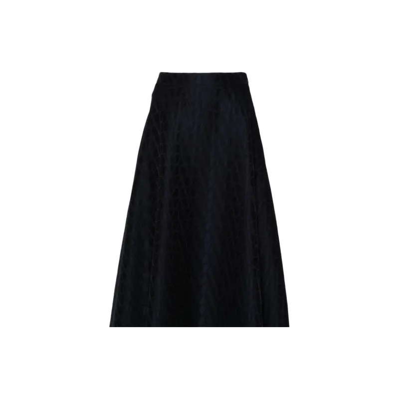Valentino All Over Logo Patterned Pleated Skirt-5