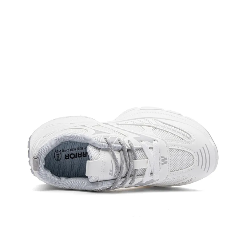 Warrior Abrasion Resistant Shock Absorbers Low Top Chunky Sneakers Women's White Gray-3