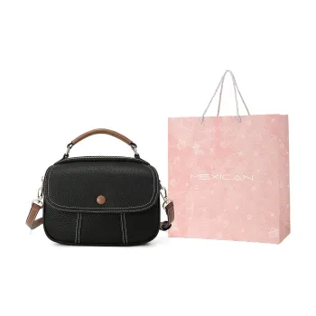 MEXICAN Cow Leather Pandora Bag One Shoulder Handbag Regular Women's Midnight Black/Almond White/Windbreaker Gray