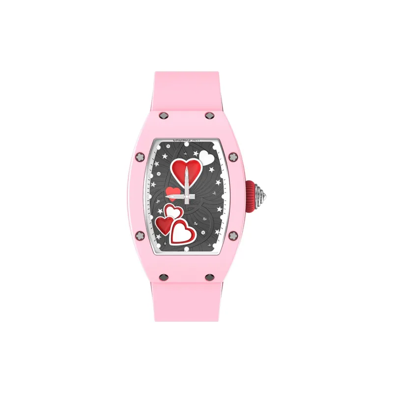 CRONUSART Ceramic Women's Watch Automatic Mechanical Movement Rubber Strap Watch Women's Watch Black Dial-4