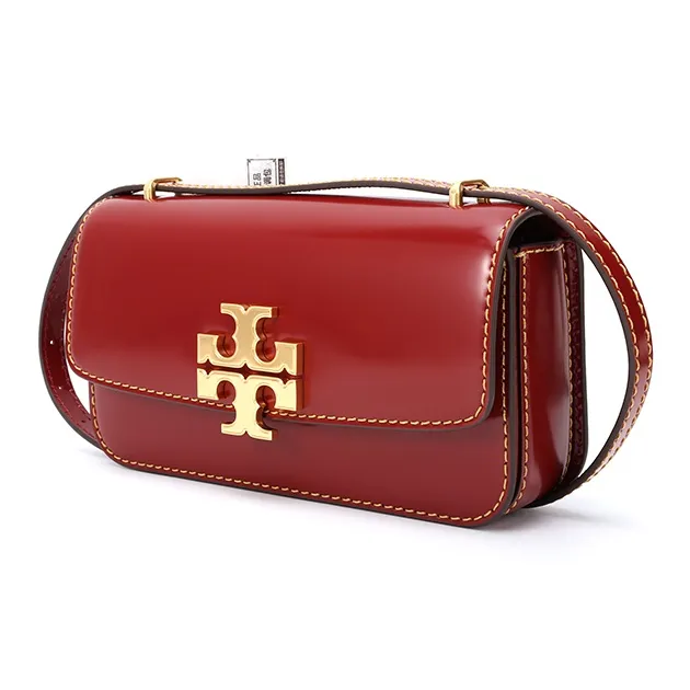 TORY BURCH Eleanor Cow Leather Envelope Bag Shoulder Bags Small Size Women's Brick Red-1